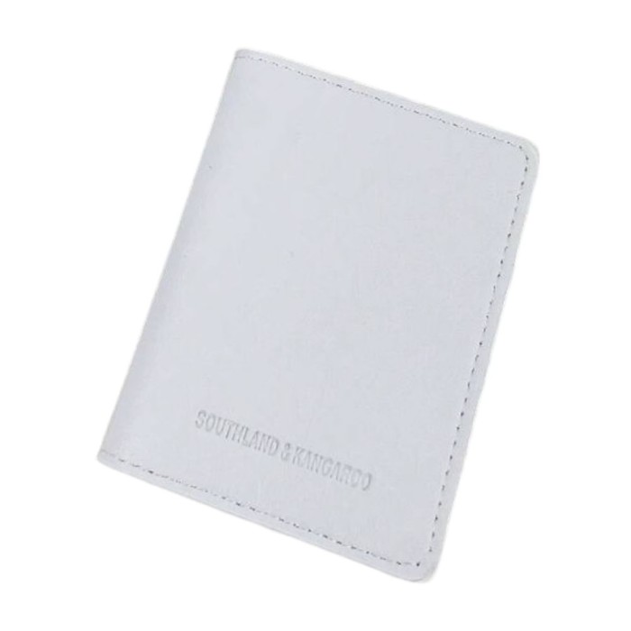 Mini portofel compact din piele PU, subtire si portabil, design modern si elegant - Alb