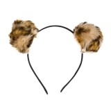 Bentita neagra pentru copii cu pompoane model Leopard, ATU-089727, Oem