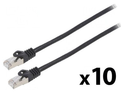 Cablu Patch F/UTP 6 litat CCA PVC negru 0,25m 26AWG foto
