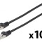 Cablu Patch F/UTP 6 litat CCA PVC negru 0,25m 26AWG