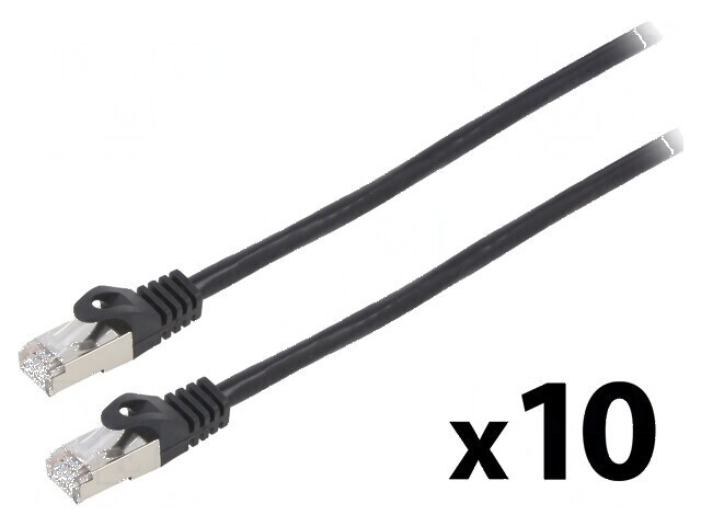Cablu Patch F/UTP 6 litat CCA PVC negru 0,25m 26AWG