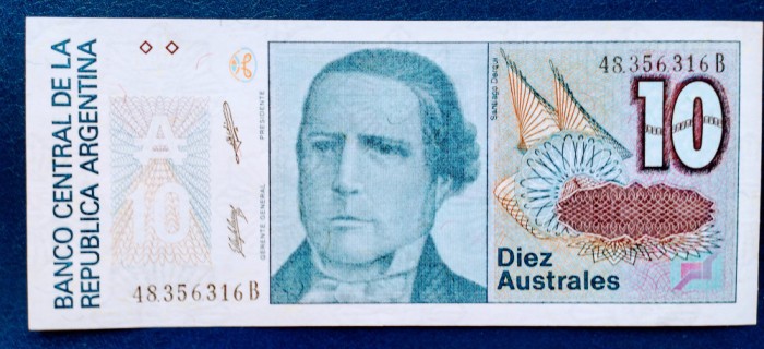 ARGENTINA 10AUSTRALI-1985 UNC