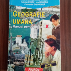 Geografie umana - Manual pentru clasa a X-a