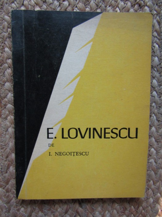 E. LOVINESCU-I. NEGOITESCU