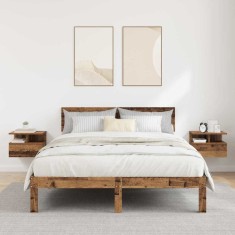 vidaXL Noptieră Suspendată cu sertar 2 pcs Lemn vechi 40 x 31 x 27 cm 871753