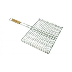 Gratar mobil cu blocare, maner lemn, dreptunghiular, 38x29 cm, Perfect Home foto