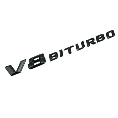 Embleme V8 Biturbo pentru aripa Mercedes, negru foto