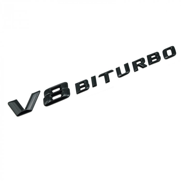 Embleme V8 Biturbo pentru aripa Mercedes, negru