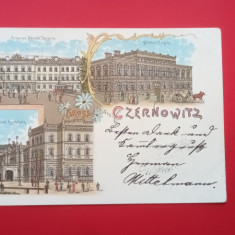 Litho Cernauti Czernowitz Gara Railway Bukowina Bucovina Litografie