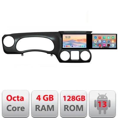 Navigatie JEEP WRANGLER 2011-2016 Manual Kit-wr Edotec 2 ecrane 8 core 4+128 21.6 inch Incell android Wifi 5Ghz gps internet CarStore Technology foto