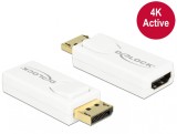 Adaptor Displayport 1.2 la HDMI T-M 4K activ alb, Delock 65580