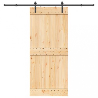 vidaXL Ușă glisantă cu set feronerie, 90x210 cm, lemn masiv de pin 3332661 foto