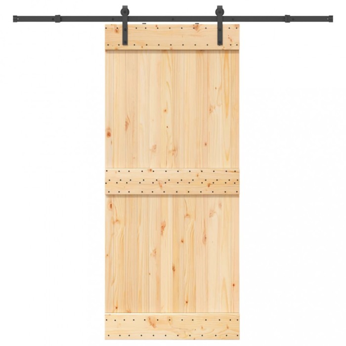 vidaXL Ușă glisantă cu set feronerie, 90x210 cm, lemn masiv de pin 3332661