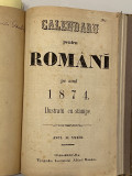 Carte veche Calendaru pentru Romani 1874 ilustrat cu stampe