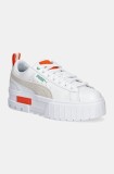 Puma pantofi Mayze Lth culoarea alb, cu platforma