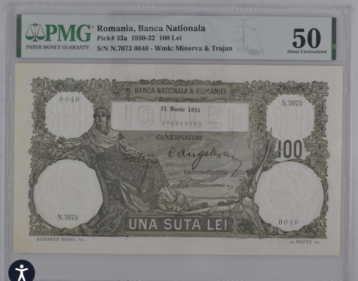 100 lei Martie 1931 PMG50 Aunc rara!
