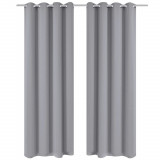 VidaXL Draperii opace cu ocheți metalici, 2 buc, 135 x 175 cm, gri