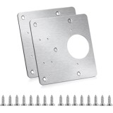 Kit 8 Placi Reparatie Balamale Mobila, Otel Inox, &Oslash;35mm, 9x9cm, Distanta 70mm, Include Suruburi