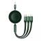 CABLU alimentare si date Baseus Bright Mirror 2 Retractable 3-in-1, pt. smartphone, USB la Micro-USB+Lightning+USB Type-C 66W, 1.1m, verde &quot;CAMJ010106