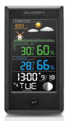 Statie meteo interior-exterior GoGEN ME 1296, senzor extern fara fir, LCD color foto