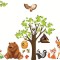 Sticker copii - Animale in padure - 230x140 cm