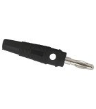 Mufa banana 4mm tata cauciucata neagra pentru cablu 3mm, Oem