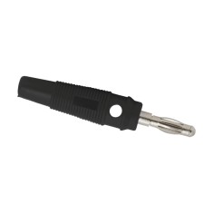 Mufa banana 4mm tata cauciucata neagra pentru cablu 3mm