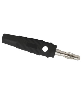 Mufa banana 4mm tata cauciucata neagra pentru cablu 3mm foto