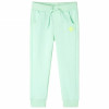 Pantaloni Trening Copii VidaXL Verde Aprins, Bumbac, 140 (9-10 ani), Talie Ajustabila, Buzunare