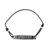 Bratara neagra cu snur ajustabil zodia capricorn