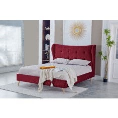 Pat Almera 160x200 cm Tapitat Catifea Burgundy Somiera Inclusa (cod ML 2227-11)