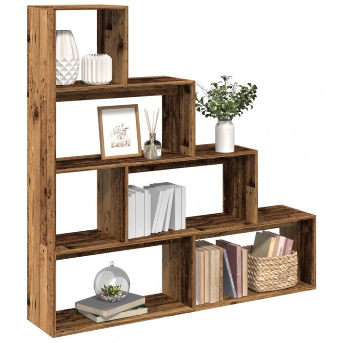 vidaXL Bibliotecă/separator 4 niveluri, lemn 143,5x29x143,5 cm lemn 858001