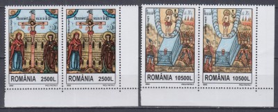 ROMANIA 2002 LP 1583 SFINTELE PASTI PERECHE SERII MNH foto