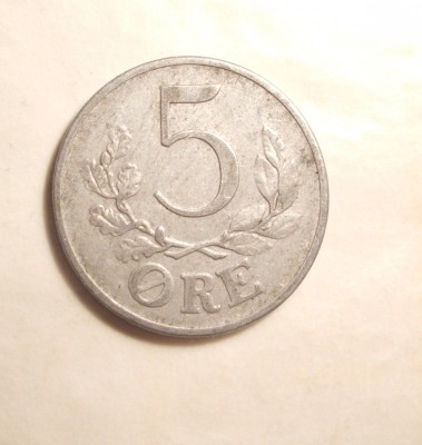 DANEMARCA 5 ORE 1941 VARIANTA DE ALUMINIU foto