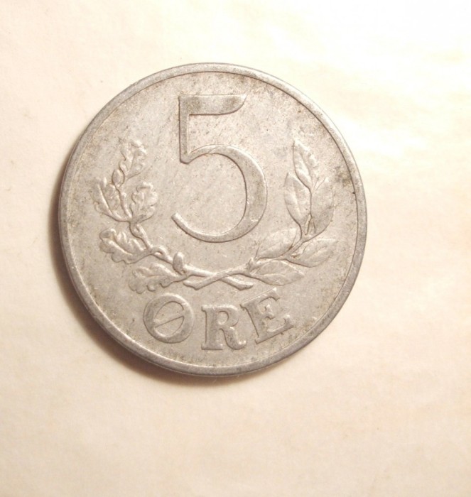 DANEMARCA 5 ORE 1941 VARIANTA DE ALUMINIU