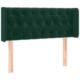 Cumpara ieftin Tablie de pat cu aripioare verde inchis 103x16x78/88 cm catifea