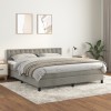 VidaXL Pat box spring cu saltea, gri deschis, 180x200 cm, catifea 3141557