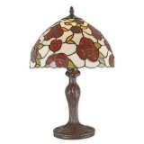 Lampa Tiffany din bronz cu flori rosii TA-126