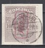 Timbre Fiscale Romania 1917, Supratipar MVIR, Monograma Mare, 10 Bani, Gri Inchis, Fragment Stampilata
