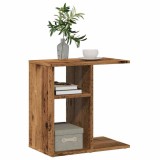 Masa laterala Gossi, lemn vechi, 50x30x50cm, PAL, rafturi depozitare, moderna, suport carti, decorativa, 60kg