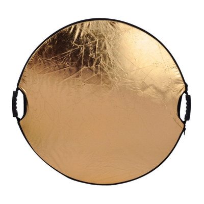 Blenda reflexie-difuzie 5 in 1 difuzie gold silver negru alb rotunda 110cm cu maner foto