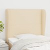 VidaXL Tăblie de pat cu aripioare, crem, 83x23x118/128 cm, textil 3117655