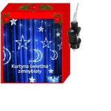 Cumpara ieftin Instalatie luminoasa tip perdea, model stea si luna, alb rece, 8 moduri iluminare, interior-exterior, IP44, 138 LED, 2.5&nbsp;m