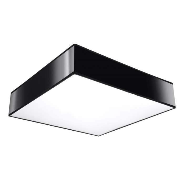 Lampă De Tavan Horus Negru Pvc 4 Becuri Pătrate Minimalistă De Interior