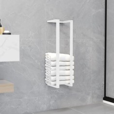 Gossi suport de prosoape, alb, 12,5x12,5x60 cm, otel