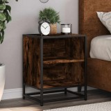 VidaXL Noptiera stejar afumat 40x31x50 cm lemn prelucrat si metal