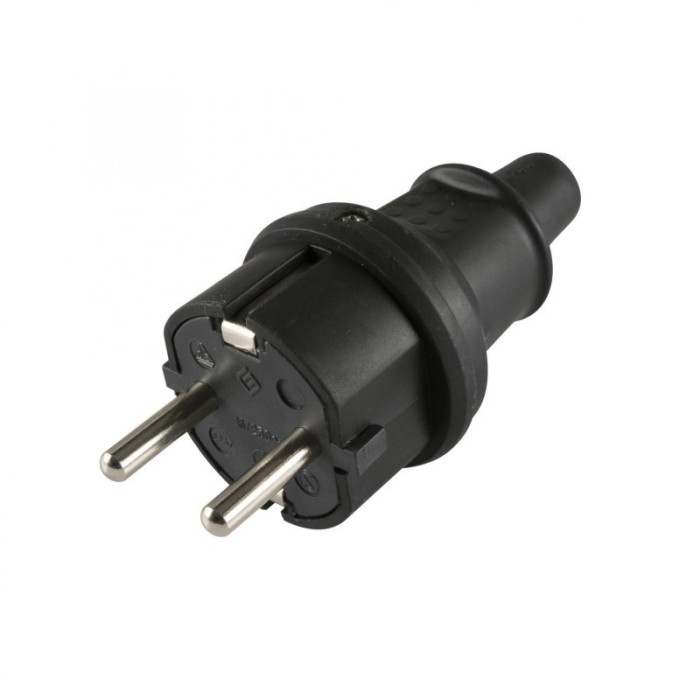 Home NGD 01 priză cu &icirc;mpăm&acirc;ntare, cablu drept, utilizare interioară și exterioară, max. 3680 W, negru