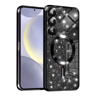 Husa pentru Samsung Galaxy S24 - Techsuit Luxury Glitter MagSafe - Black foto