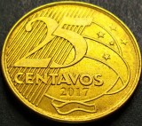 Moneda 25 CENTAVOS - BRAZILIA, anul 2017 * cod 5296