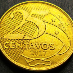 Moneda 25 CENTAVOS - BRAZILIA, anul 2017 * cod 5296